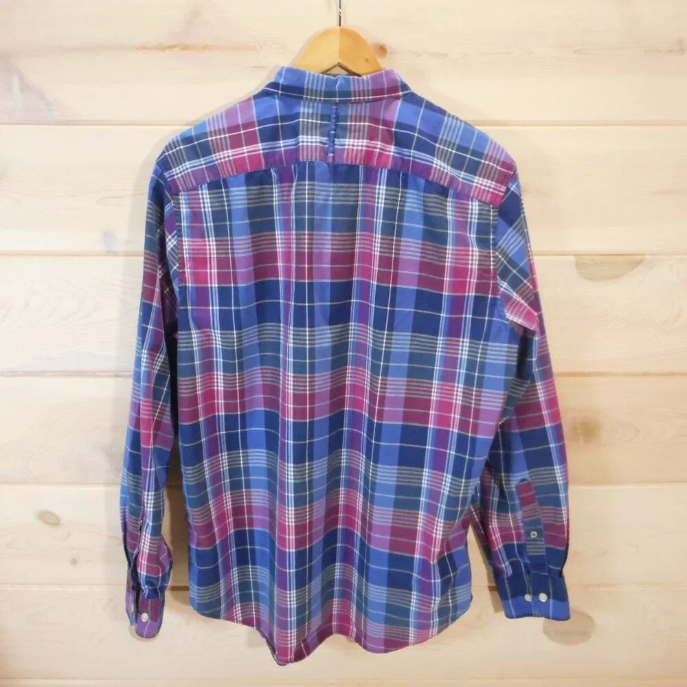 Banana Republic Men's Size L Camden Fit Custom 078 Wash Shirt Button-up Plaid